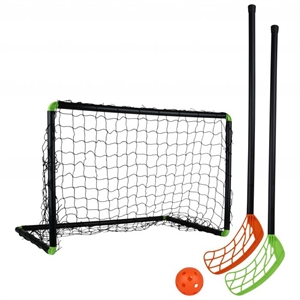 Børn 60 cm. stave og 40x60 cm. mål - Stiga Player 60 - Floorball sæt med 1 mål, 1 bold og 2 stave